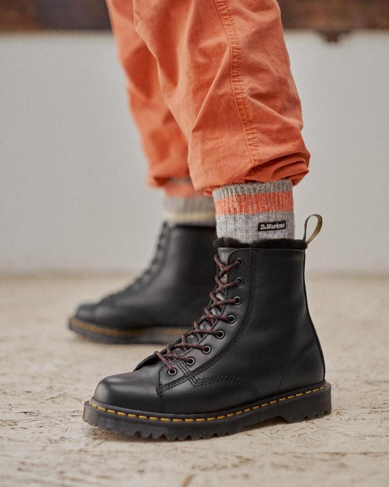 Dr Martens Barton Made in England Shearling Forede Læder Ankelstøvler Herre Sort | DK 433CTV